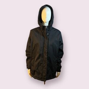 Llbean Women’s Winter Jacket Size 1x Black Fleece lined hood NWOT